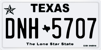 TX license plate DNH5707