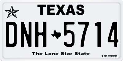 TX license plate DNH5714