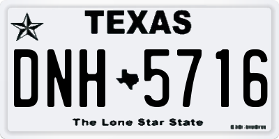 TX license plate DNH5716