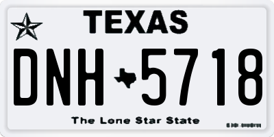 TX license plate DNH5718