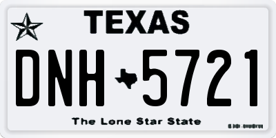 TX license plate DNH5721