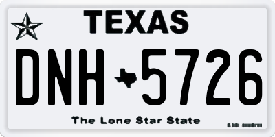 TX license plate DNH5726