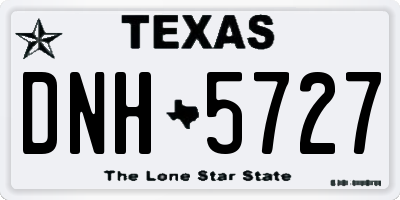 TX license plate DNH5727