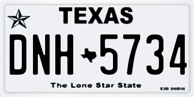TX license plate DNH5734