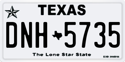 TX license plate DNH5735