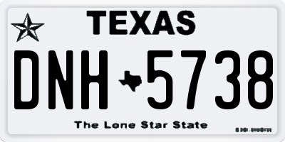 TX license plate DNH5738