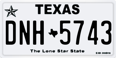 TX license plate DNH5743