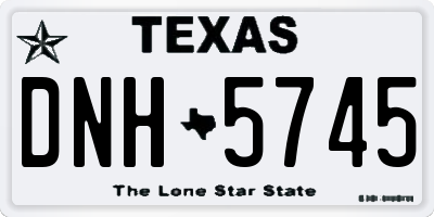 TX license plate DNH5745