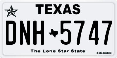 TX license plate DNH5747