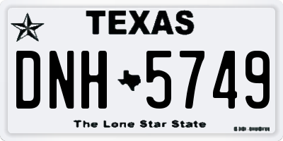TX license plate DNH5749