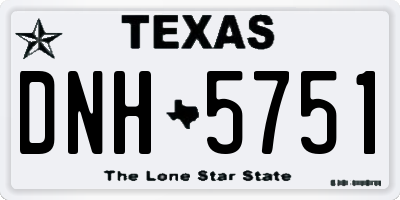 TX license plate DNH5751