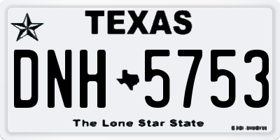 TX license plate DNH5753