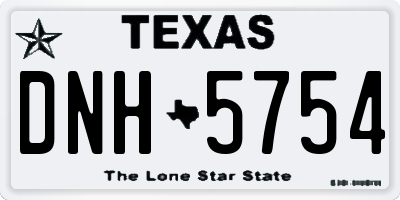 TX license plate DNH5754