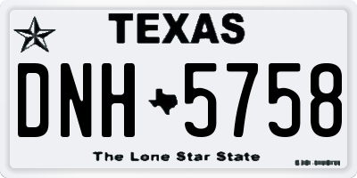 TX license plate DNH5758