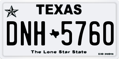 TX license plate DNH5760