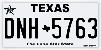 TX license plate DNH5763