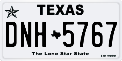 TX license plate DNH5767