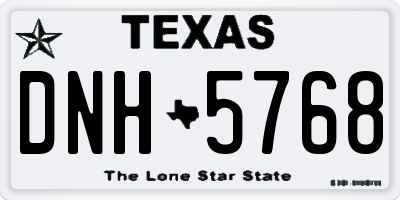 TX license plate DNH5768