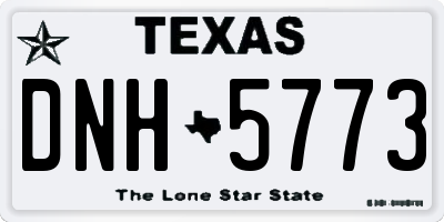 TX license plate DNH5773