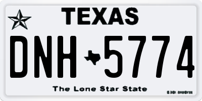 TX license plate DNH5774