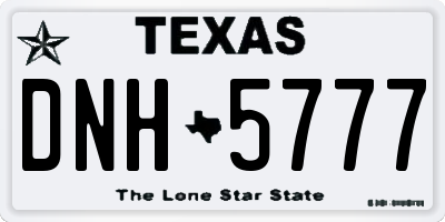 TX license plate DNH5777