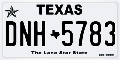 TX license plate DNH5783