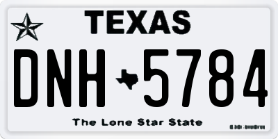 TX license plate DNH5784