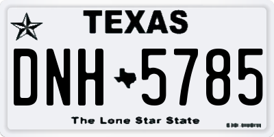 TX license plate DNH5785