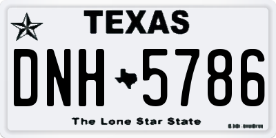 TX license plate DNH5786