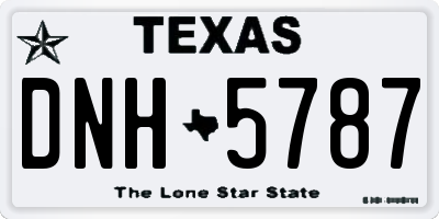 TX license plate DNH5787