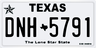 TX license plate DNH5791