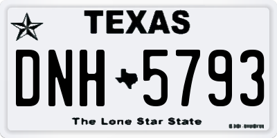 TX license plate DNH5793