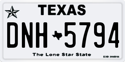 TX license plate DNH5794