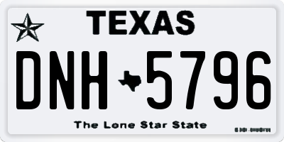 TX license plate DNH5796