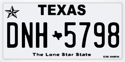 TX license plate DNH5798