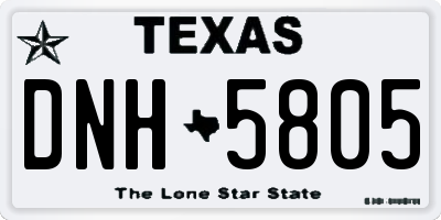 TX license plate DNH5805