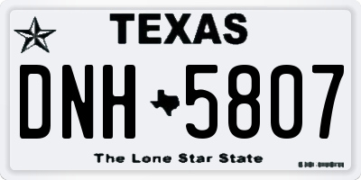 TX license plate DNH5807