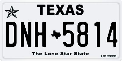 TX license plate DNH5814