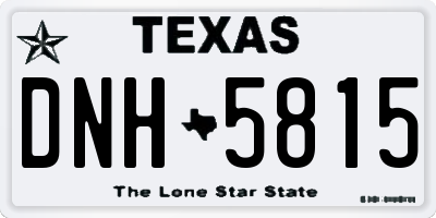 TX license plate DNH5815