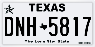 TX license plate DNH5817