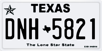 TX license plate DNH5821