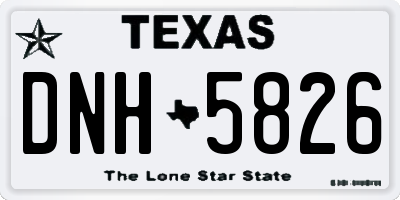 TX license plate DNH5826