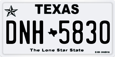 TX license plate DNH5830