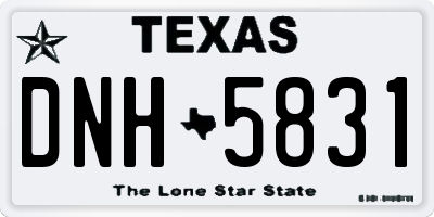 TX license plate DNH5831