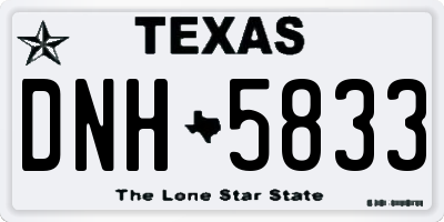 TX license plate DNH5833