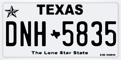 TX license plate DNH5835