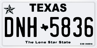 TX license plate DNH5836