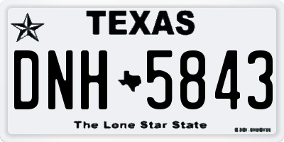 TX license plate DNH5843