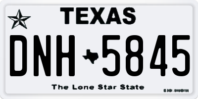 TX license plate DNH5845