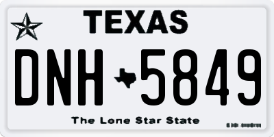 TX license plate DNH5849